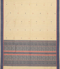 Cream Handloom Kanchi Cotton Saree With Floral Buttas-KC1555