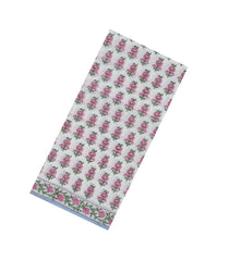 White Printed Jaipur Cotton Saree With Floral Motifs-JC1885