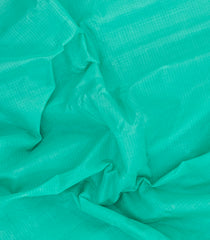 Turquoise Handloom Gadwal Cotton Saree With Checks & Contrast Border-GA0343