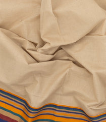 Lime Green Handloom Bengal Cotton Saree With Stripes & Buttas-BG1550