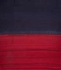 Black Woven Tussar Silk Saree With Contrast Pallu-TU3282