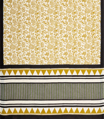 Off White Printed Jaipur Cotton Saree With Tribal Motifs-JC1451