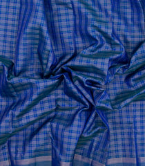 Blue Handloom Soft Silk Saree With Zari Checks-SO4666