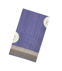 Lavender Printed Synthetic Tussar Silk Saree With Zari Border-SY0073