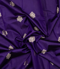 Dark Purple Woven Banarasi Poona Silk Saree With Zari Buttas & Contrast Border-BP1029