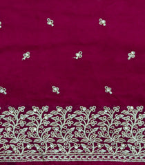 Magenta Woven Synthetic Blended Tissue Saree With Embroidered Motifs-EN2030
