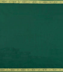 Dark Green Handloom Kanchipuram Silk Saree With Dotted Stripes-KA15087