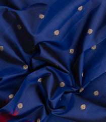 Dark Blue Handloom Korvai Kanchipuram Silk Saree With Zari Buttas-KA15374