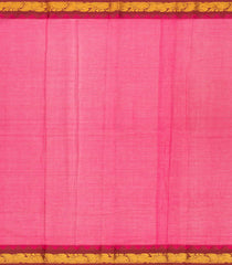 Hot Pink Woven Chirala Cotton Saree With Stripes & Contrast Temple Border-CR1311
