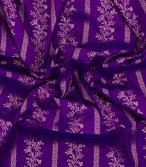 Purple Woven Synthetic Dupion Saree With Floral Vine Motifs-BL5024