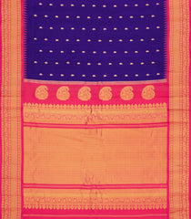 Purple Handloom Gadwal Silk Saree With Buttas & Contrast Border-GA0429