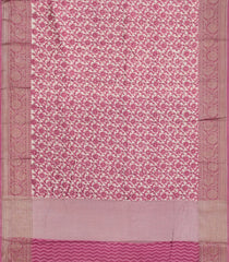 Pink Printed Chanderi Cotton Saree With Zari Border-CC1548