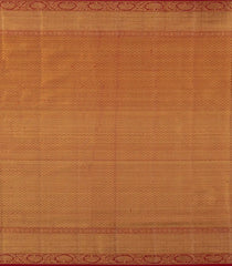 Gold Handloom Tissue Kanchipuram Silk Saree With Meena Motifs & Contrast Border-KA13991