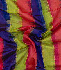 Multicolor Handloom Silk Cotton Saree With Stripes-SC4626