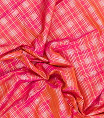 Peach Handloom Kanchipuram Silk Saree With Zari Checks & Buttas-KA16258