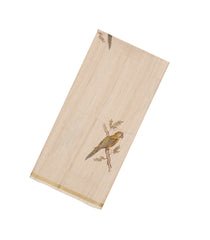 Taupe Woven Synthetic Manipur Silk Saree With Mustard Printed Bird Motifs-BL4949