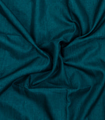 Teal Printed Synthetic Dupion Saree With Temple Border & Jhalar-SY0093
