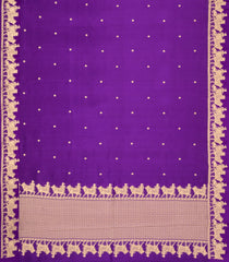 Purple Handloom Banarasi Silk Saree With Floral Kanchipuram Butta Silk Sarees-BE1906