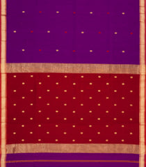 Purple Handloom Maheswari Silk Cotton Saree With Buttas-SC4167