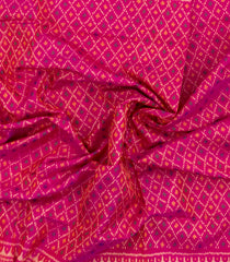 Pink Handloom Rajkot Patola Ikat Silk Saree With Tie & Dye Motifs-IK0505