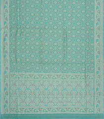 Aquamarine Handloom Banarasi Silk Saree With Meena Floral Motifs-BE1919