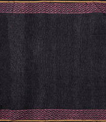 Black Printed Jaipur Cotton Saree With Floral Motifs-JC1538