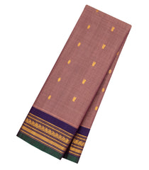 Dusty Pink Handloom Gadwal Silk Cotton Saree With Buttas-GA0340