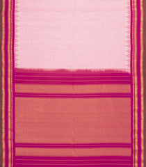 Baby Pink Handloom Gadwal Silk Saree With Checks & Contrast Border -GA0449