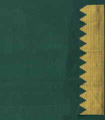 Dark Green Handloom Kanchipuram Silk Saree With Mango Buttas-KA15785