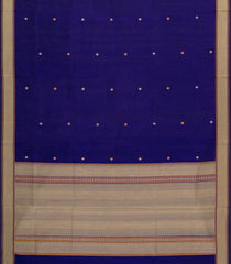 Blue Handloom Silk Cotton Saree With Buttas -SC4259