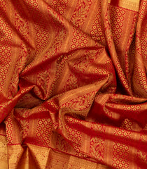Crimson Handloom Kanchipuram Silk Saree With Meena Floral Motifs-KA14787