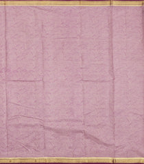 Lilac Printed Silk Saree With Floral Motifs & Zari Border-PS0683