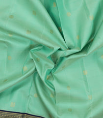 Aquamarine Handloom Korvai Kanchipuram Silk Saree With Buttas-KA15506