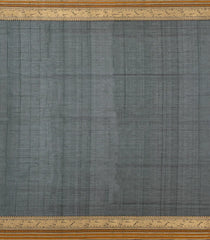 Bottle Green Handloom Silk Cotton Saree With Zari Checks-SC4036