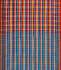 Multi Colour Handloom Bengal Cotton Saree With Checks-BG1850