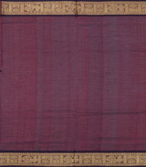 Dark Maroon Handloom Silk Cotton Saree With Checks & Buttas-SC4241