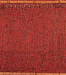 Black Printed Chanderi Cotton Saree With Zari Border-CC1501