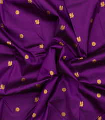 Purple Handloom Korvai Kanchipuram Silk Saree With Silk Thread Work Motifs-KA15779