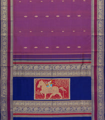Purple Handloom Kanchipuram Silk Saree With Buttas-KA15135