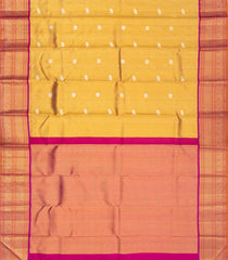 Gold Handloom Korvai Tissue Kanchipuram Silk Saree With Buttas-KA13171