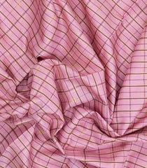 Baby Pink Handloom Korvai Kanchipuram Silk Saree With Checks & Buttas-KA15287