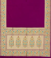 Magenta Woven Art Dupion Saree With Meena Floral Border-BL5933