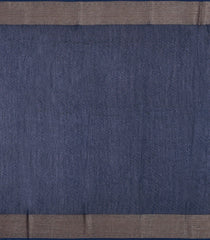 Midnight Blue Printed Chanderi Cotton Saree With Zari Border-CC1695