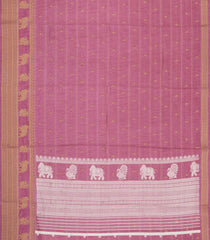 Dusty Pink Printed Art Dola Silk Saree With Stripes & Printed Pallu-BL5759