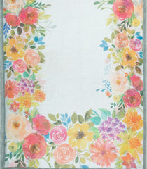 Off White Printed Synthetic Linen Saree With Floral Motifs-SY0124