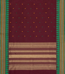 Maroon Woven Chettinad Cotton Saree With Buttas-CN1876
