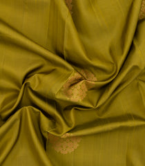 Olive Green Handloom Soft Silk Saree With Floral Motifs & Zari Pallu-SO4411