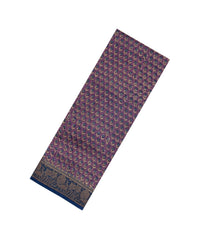 Lilac Printed Chanderi Cotton Saree With Zari Border-CC1525