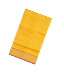 Yellow Handloom Silk Cotton Saree With Contrast Pallu-SC3663