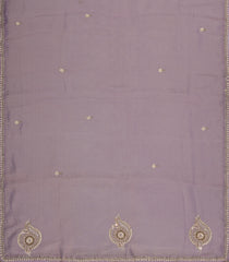 Lavender Woven Blended Georgette Saree With Embroidered Floral Motifs-EN1841